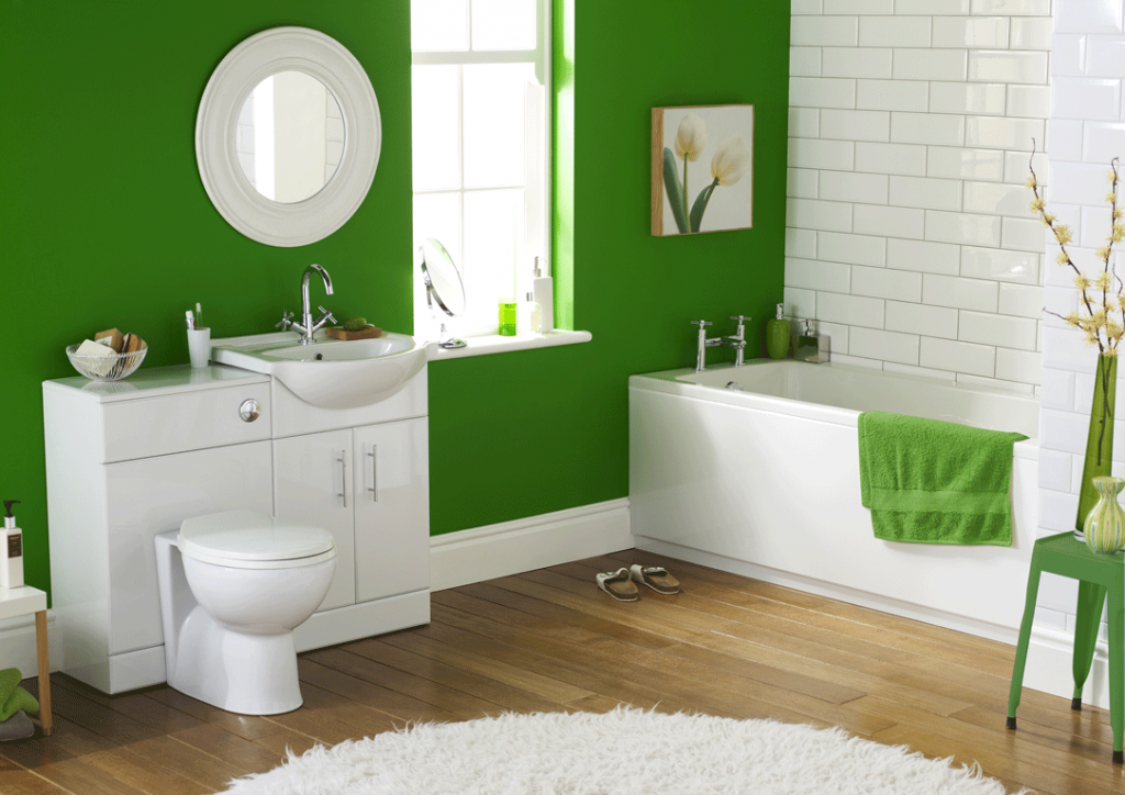 bathroom-green-and-white-combination