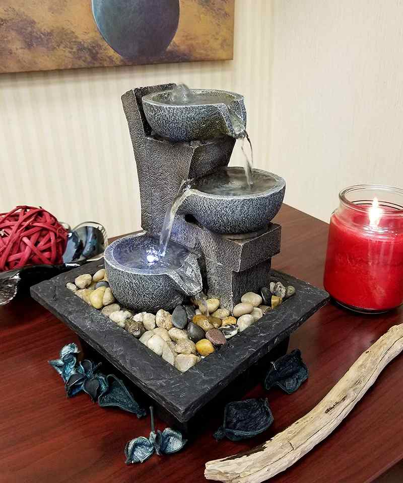 stone 3 tiered fountain for living room